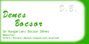 denes bocsor business card