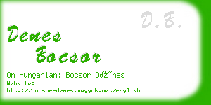 denes bocsor business card